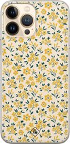 iPhone 13 Pro Max hoesje siliconen - Yellow garden | Apple iPhone 13 Pro Max case | TPU backcover transparant