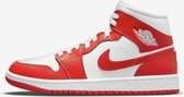 Nike Air Jordan 1 Mid, White/Habanero Red-White, Kentucky Red, BQ6472 116, EUR 44.5