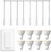 Ztahl Salerno hanglamp - LED - wit - 8 lichtpunten - Incl. Philips Hue White Ambiance Gu10 & dimmer
