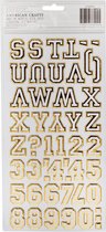 American Crafts Thickers chipboard letterman gold foil x2