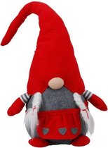 Pluche gnome/dwerg decoratie poppen/knuffels rood/grijs 100 cm XL - Kerstgnomes/kerstdwergen/kerstkabouters