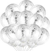 30 stuks  Zilver Papieren Confetti Helium Latex Ballonnen MagieQ Feest|Party|Kinderfeesje|Decoratie|versiering|Kerst|