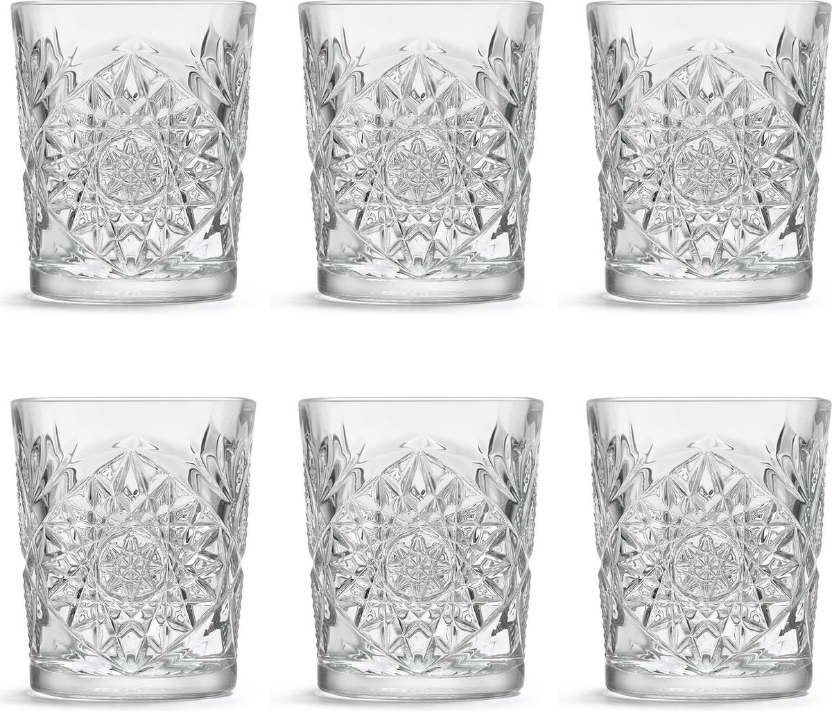 Libbey Drinkglas Hobstar - 355 ml / 35,5 cl - 6 stuks - Vintage design - Vaatwasserbestendig - Hoge kwaliteit