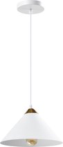 QUVIO Hanglamp retro - Lampen - Plafondlamp - Verlichting - Verlichting plafondlampen - Keukenverlichting - Lamp - E27 - Met 1 Lichtpunt - Voor binnen - D 25 cm - Metaal - Aluminium - Wit en Goud