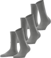 FALKE Family 3-Pack duurzaam katoen multipack sokken dames grijs - Matt 35-38