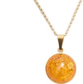 By Simone Artisan Jewels - 24 karaat Gold plated collier - Goud - 925 Sterling Zilver - Golden healer  – Luxe collier – Inclusief luxe geschenkverpakking