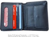 Bagsandwallets.nl - Heren Portemonnee - Billfold - 5 Pasjes - Leer - Zwart