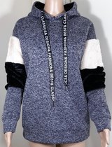 Dames trui hoodie trui met capuchon donkergrijs maat L