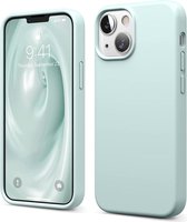 Hoesje Geschikt voor iPhone 13 Mini – Liquid siliconen backcover – Mint Groen