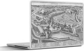 Laptop sticker - 10.1 inch - Een historische stadskaart van Eindhoven - zwart wit - 25x18cm - Laptopstickers - Laptop skin - Cover