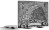 Laptop sticker - 12.3 inch - Een historische stadskaart van Amsterdam - zwart wit - 30x22cm - Laptopstickers - Laptop skin - Cover
