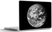 Sticker pour ordinateur portable - 10,1 pouces - Image satellite de la Terre avec des nuages - Noir Blanc