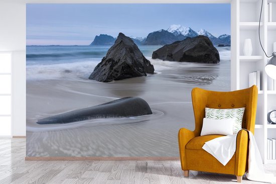 Papier peint - Papier peint photo Plage - Pierre - Mer - Largeur 320 cm x hauteur 240 cm