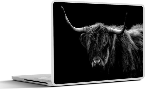 Autocollant pour ordinateur portable - 11,6 pouces - Highlander écossais - Cornes - Zwart - Animaux - Nature - Sauvage - Vache - 30x21cm - Autocollants pour ordinateur portable - Skin pour ordinateur portable - Housse