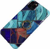 Apple iPhone X / Xs - Silicone ring triangle zacht hoesje Juul blauw - Geschikt voor