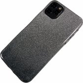 Apple iPhone 11 Pro - Silicone glitter hoesje Lauren zilver zwart - Geschikt voor