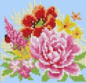Vervaco - Diamond painting wenskaart kit met envelop - Kleurige bloemen - PN-0195472