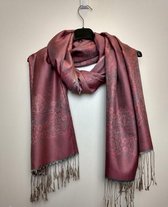 Lange sjaal Leonore roze grijs
