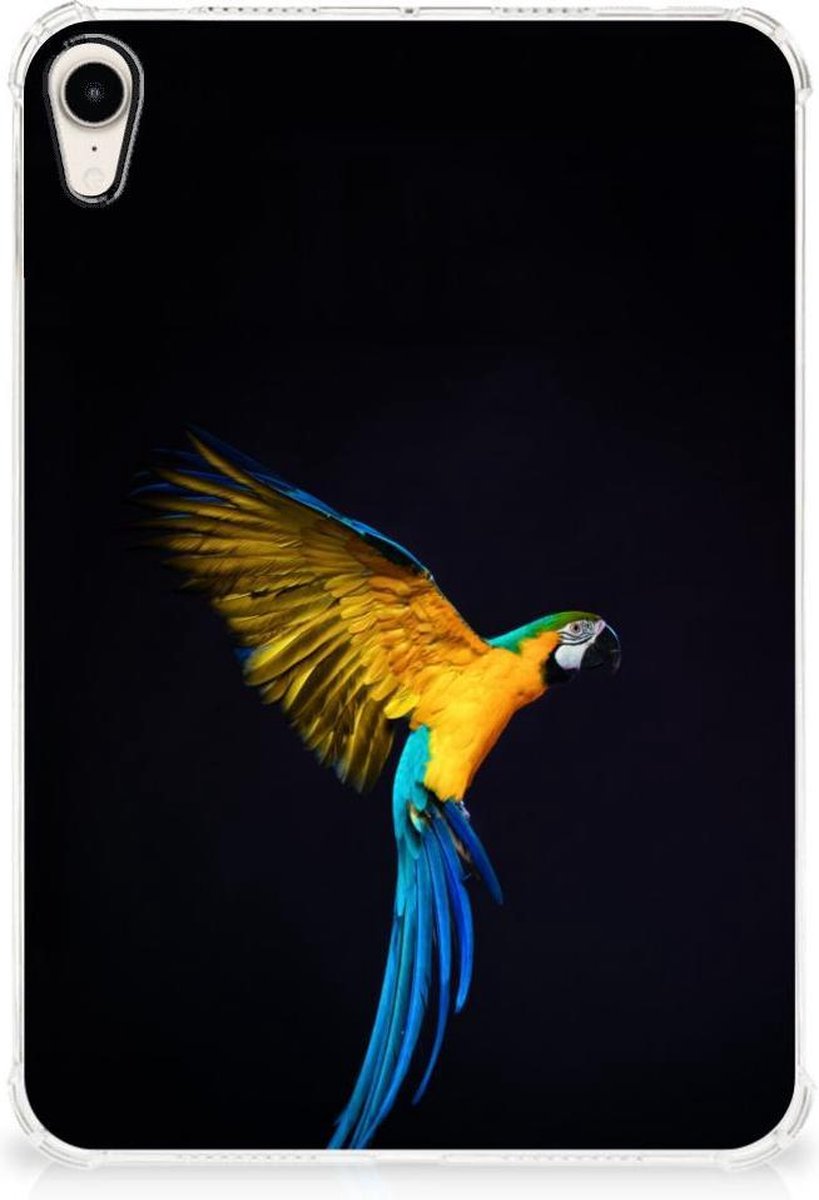 TPU Siliconen Hoesje Apple iPad mini 6 (2021) Back Case Papegaai met doorzichte zijkanten