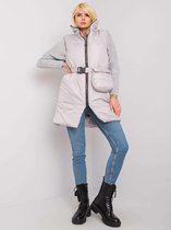 ZILVER DAMES BODYWARMER MET RIEM EN BUIKTASJE MAAT L/XL