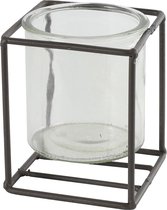 Non-branded Bloempothouder Katia 10 X 8 Cm Staal/glas Bruin