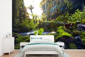 Papier peint Papier peint photo en vinyle - Cascade tropicale largeur 360 cm x hauteur 240 cm - Tirage photo sur papier peint (disponible en 7 tailles)