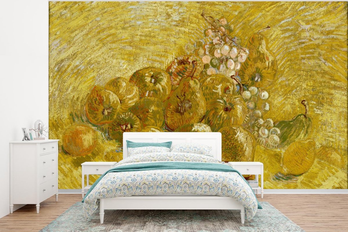 Behang - Fotobehang Kweeperen, citroenen, peren en druiven - Vincent van Gogh - Breedte 295 cm x hoogte 220 cm