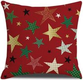 SUNMOOL Kerst Kussenhoes - Kussenhoes - Pillow cover - 45 x 45cm - Rood/Ster - 1Stuk