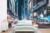Behang - Fotobehang New York in de nacht - Breedte 600 cm x hoogte 400 cm