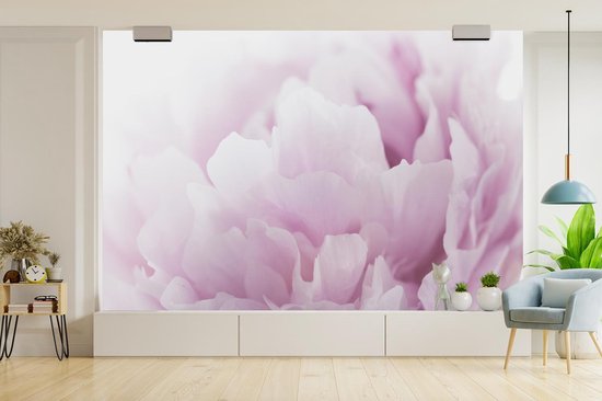 Papier peint Papier peint photo en vinyle - Gros plan d'une pivoine rose largeur 330 cm x hauteur 220 cm - Tirage photo sur papier peint (disponible en 7 tailles)