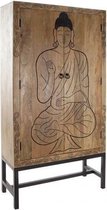 Boekenkast - closet mango metal 100x40x197 buddha natural brown - metaal
