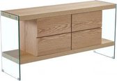 Dressoir - buffet glass mdf 160x45x80 light brown - bruin