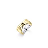 GISSER Jewels R462Y - Ring Argent 925 Plaqué Or Jaune - Bandes Croisées - Collection Bold Band - Largeur 8mm - Taille 58