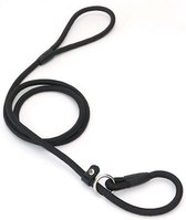 Leashr Hondenriem - Jachtlijn met Stop - Leiband met Halsband - Hunter - Retrieverlijn - Slip - Hond - Zwart - 1 CM x 140 CM - <20KG