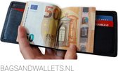 Bagsandwallets.nl - OLD RIVER - Heren Portemonnee met een Metalen Haak - Holder & Money Clip - RFID - Dubbel gestikt - Leer - Zwart