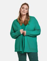 SAMOON Dames Open vest van een ribbreisel Electric Green-50