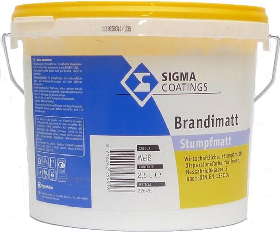 Sigma BrandiMatt Binnenmuurverf 12,5L Mat Wit