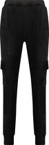 Hunkemöller Dames Nachtmode Joggingbroek Velours Cargo  - Zwart - maat 2XS