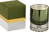 J-Line Geurkaars Bergamot&Fig Glas Groen Small-35H