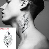 "Waterdichte Tijdelijke Tattoo Sticker Wolf Moon Bull Cross Flash Tatoo Fake Tatto Voor Vrouw Mannen "