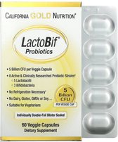 Lactobif Probiotics / 5 miljard (!) CFU per capsule / Vegetarisch / 60 stuks / Geen koeling nodig / Ideaal voor onderweg / darmondersteuning / gezonde darmflora / verminderde spijs