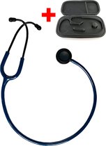 Hospitrix Stethoscoop Professional Line Stealth Edition Midnight Blue + Premium Opberghoes - Dubbelzijdig - Medisch - Roestvrij Stalen