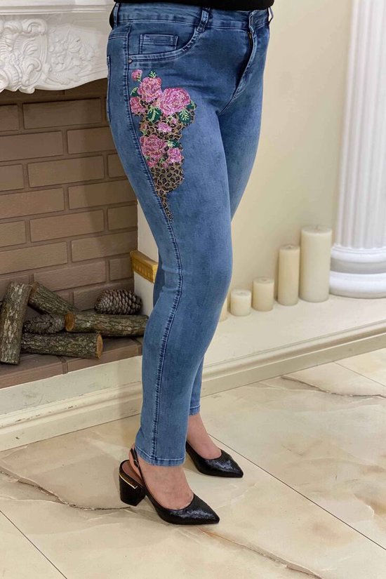 Dames jeans hoge taille blauw maat 42 | bol.com