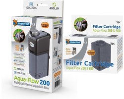 SuperFish AquaFlow Dual Action 200 - Aquariumfilter - 400 L/H + navulling 1 st