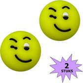 Fako Bijoux® - Tennisdemper - Emoji - Wacky - 2 Stuks