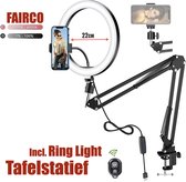 Selfie LED Ring Lamp 20Cm Met Tafelstatief Inclusief Bluetooth Afstandsbedienin - Selfie - lamp - Ringlamp - Tik tok - flitser – Make up light – Ring Light - LED Ring Light