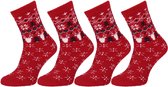 2x Warme, rode sokken met kerstpatroon, OEKO-TEX certificaat