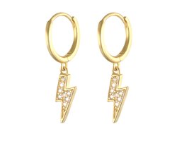Oorbellen dames | oorringen dames | 925 zilver | goudkleurig | bliksem oorbellen | earparty | cadeau voor vrouw | black friday 2023 | sinterklaas schoencadeautje | kerstcadeau voor vrouw
