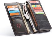 CaseMe Lederlook universeel 4.5 tot 6.5 inch hoesje zwart - Wallet - leren portemonee