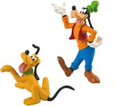 Bullyland - Disney Playset - Cake Topper - Dingo (6x4x9 cm) & Pluto (6,5x5x6 cm)